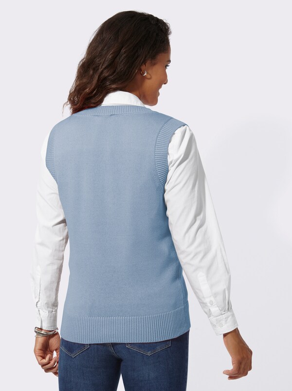 Patrizia Dini By Heine Slip-over Met Ribboorden Ijsblauw