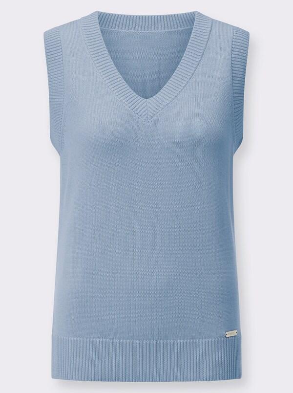 Patrizia Dini By Heine Slip-over Met Ribboorden Ijsblauw