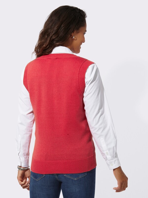 Patrizia Dini By Heine Slip-over Met Ribboorden Koraalrood