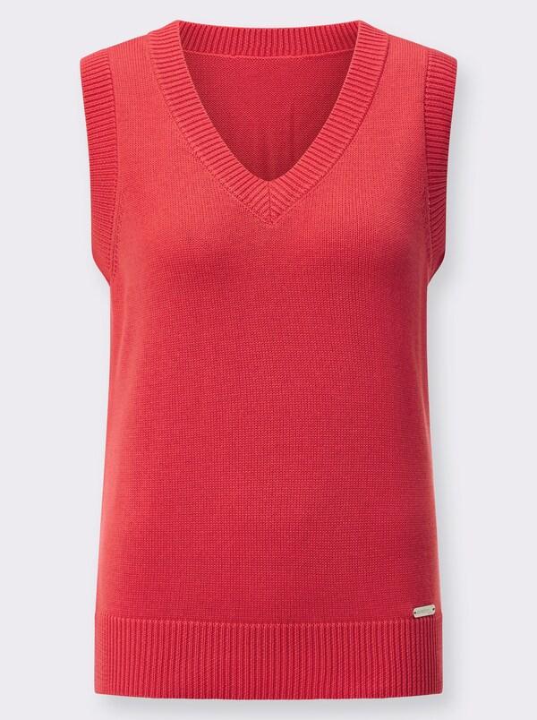 Patrizia Dini By Heine Slip-over Met Ribboorden Koraalrood