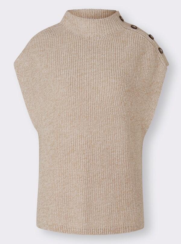 Patrizia Dini By Heine Slip-over Met Sierknoopsluiting Zand Gemêleerd