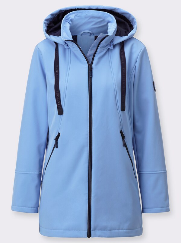 Patrizia Dini By Heine Softshell-jack Met Contrastkleurige Voering Hemelsblauw