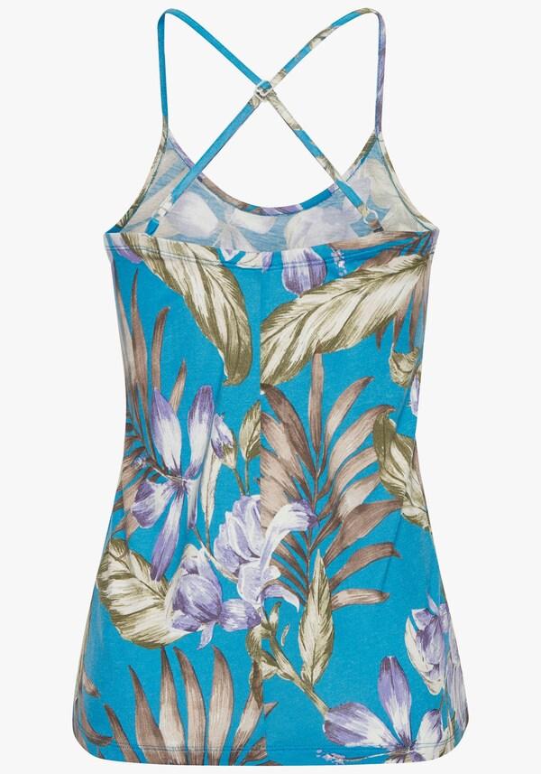 Patrizia Dini By Heine Spaghettitop Blauw/lila/groen Bedrukt