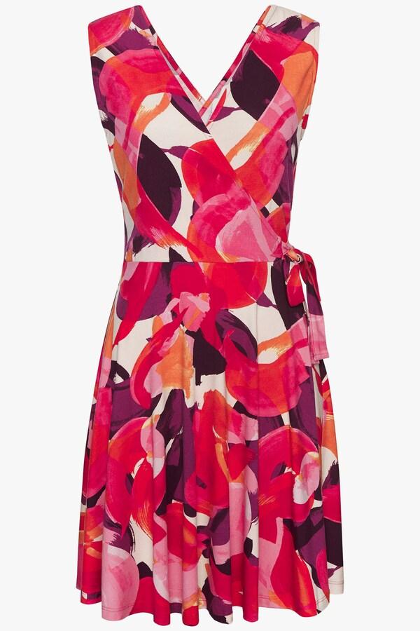 patrizia dini by heine Strandjurk rood/lila bedrukt