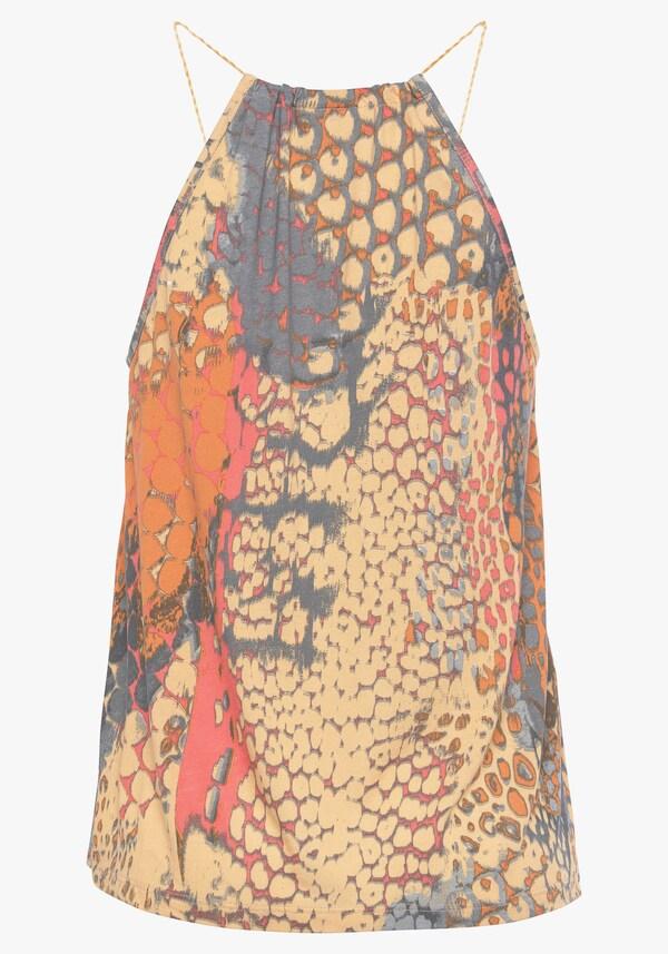 Patrizia Dini By Heine Strandtop Oranje/blauw Bedrukt