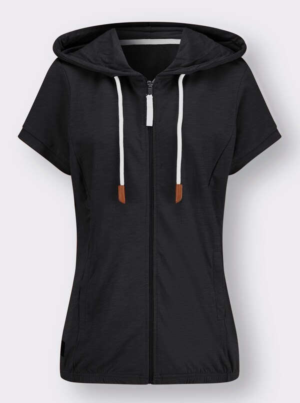 Patrizia Dini By Heine Sweatjack Met Zakken Op De Naden Zwart