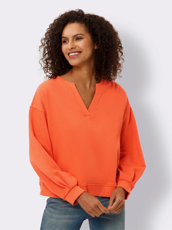 Patrizia Dini By Heine Sweatshirt Met Ballonmouwen Oranje