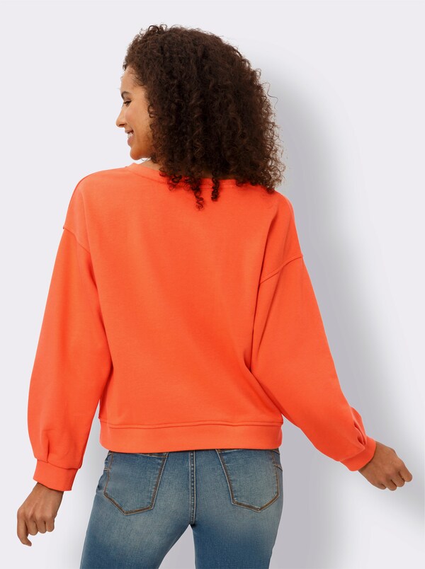 Patrizia Dini By Heine Sweatshirt Met Ballonmouwen Oranje