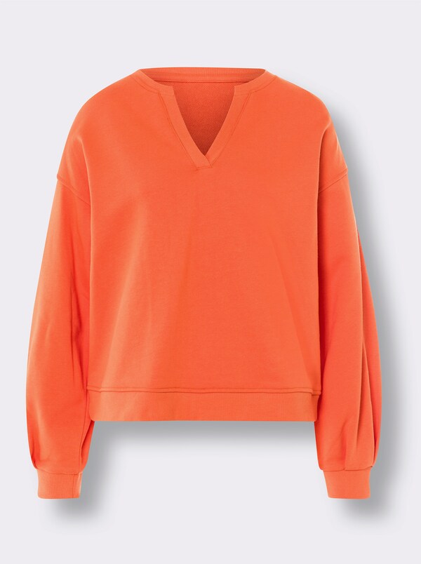Patrizia Dini By Heine Sweatshirt Met Ballonmouwen Oranje