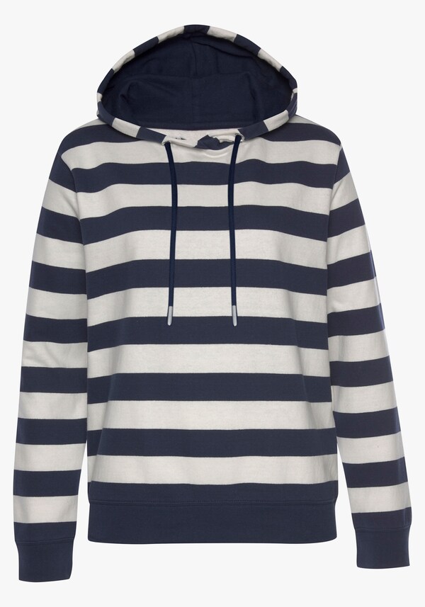 Patrizia Dini By Heine Sweatshirt Met Capuchon Marine/ecru Gestreept