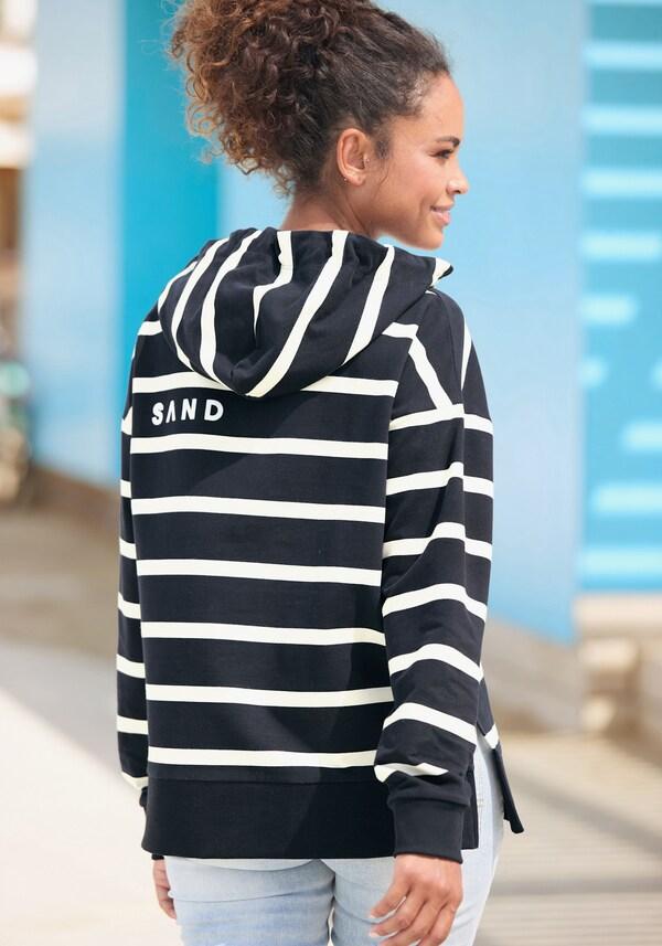 Patrizia Dini By Heine Sweatshirt Met Capuchon Marine/wit