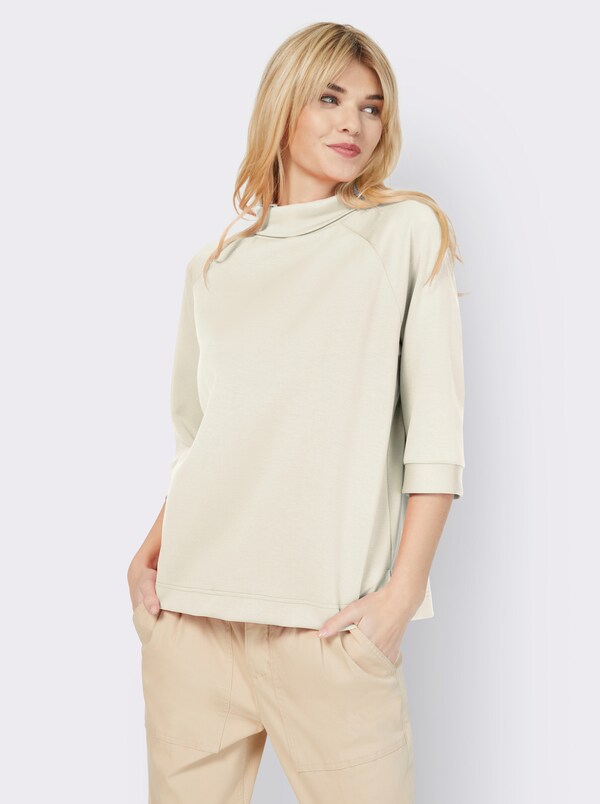 Patrizia Dini By Heine Sweatshirt Met Opstaande Kraag Champagne