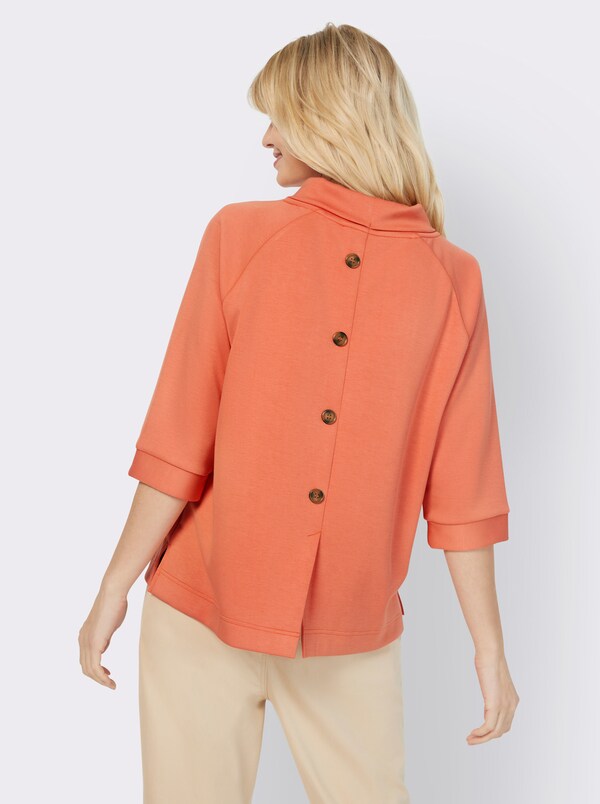 Patrizia Dini By Heine Sweatshirt Met Opstaande Kraag Papaya