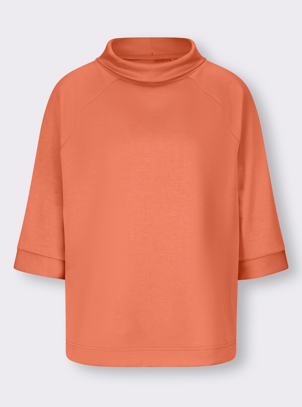 Patrizia Dini By Heine Sweatshirt Met Opstaande Kraag Papaya