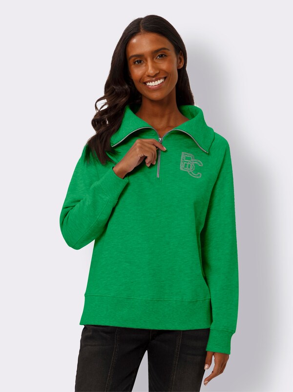 Patrizia Dini By Heine Sweatshirt Met Schipperskraag Grasgroen