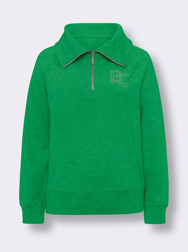 Patrizia Dini By Heine Sweatshirt Met Schipperskraag Grasgroen