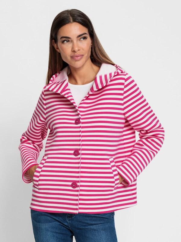 Patrizia Dini By Heine Sweatvest Roze-ecru Gestreept