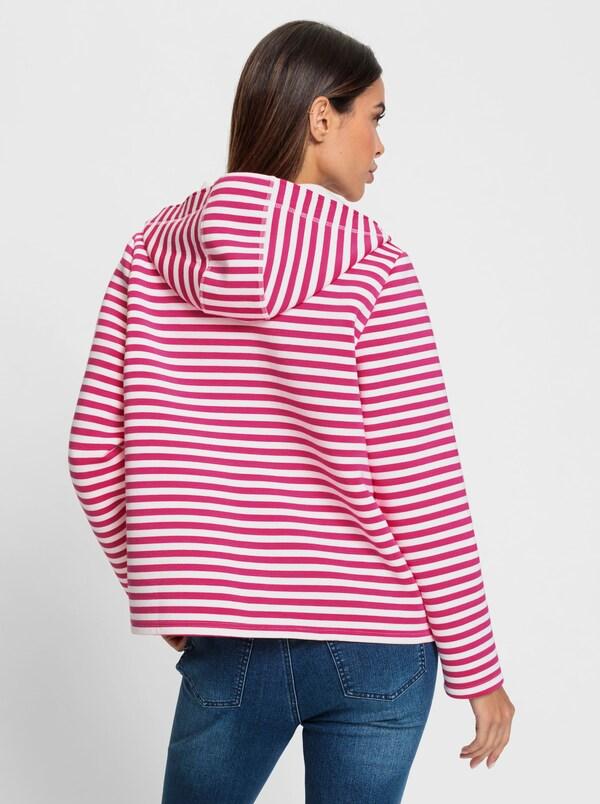 Patrizia Dini By Heine Sweatvest Roze-ecru Gestreept