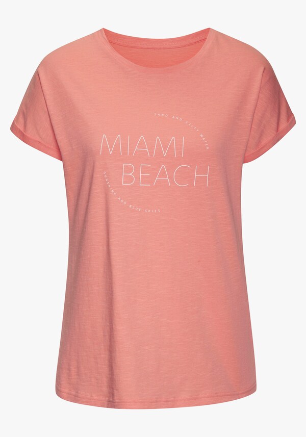 Patrizia Dini By Heine T-shirt Peach Bedrukt Peach Effen