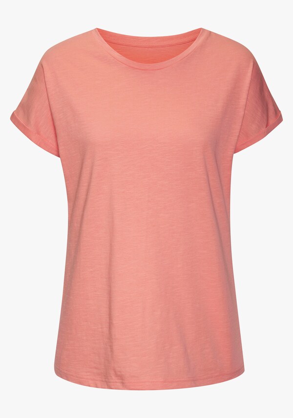 Patrizia Dini By Heine T-shirt Peach Bedrukt Peach Effen