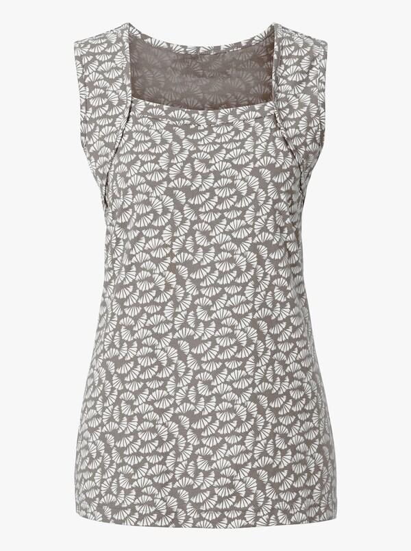 Patrizia Dini By Heine Tanktop Met Vierkante Hals Taupe/ecru Gedessineerd