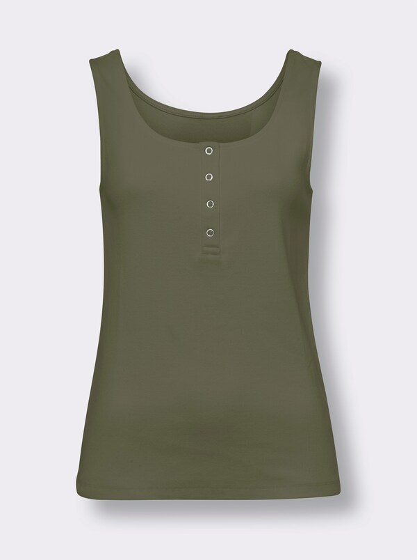 Patrizia Dini By Heine Top Met Drukknoopsluiting Kaki