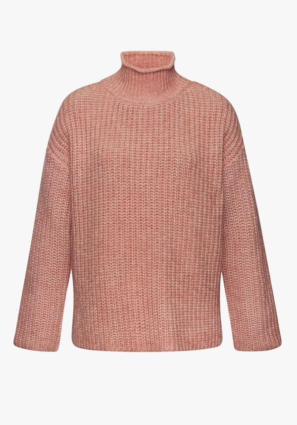 Patrizia Dini By Heine Trui Met Opstaande Kraag Rozenhout Gemêleerd