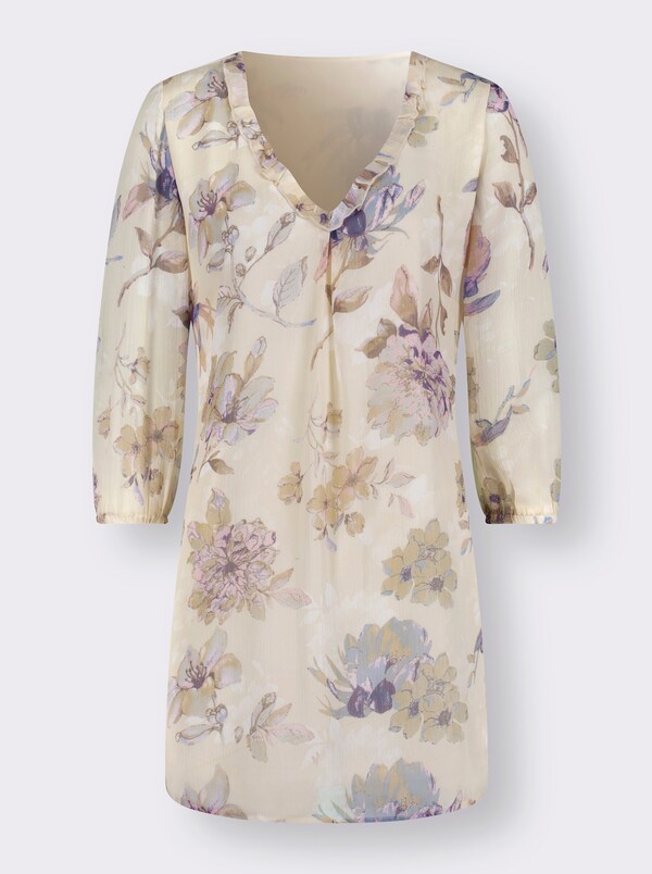 Patrizia Dini By Heine Tuniek Met Ruches Zand Geprint