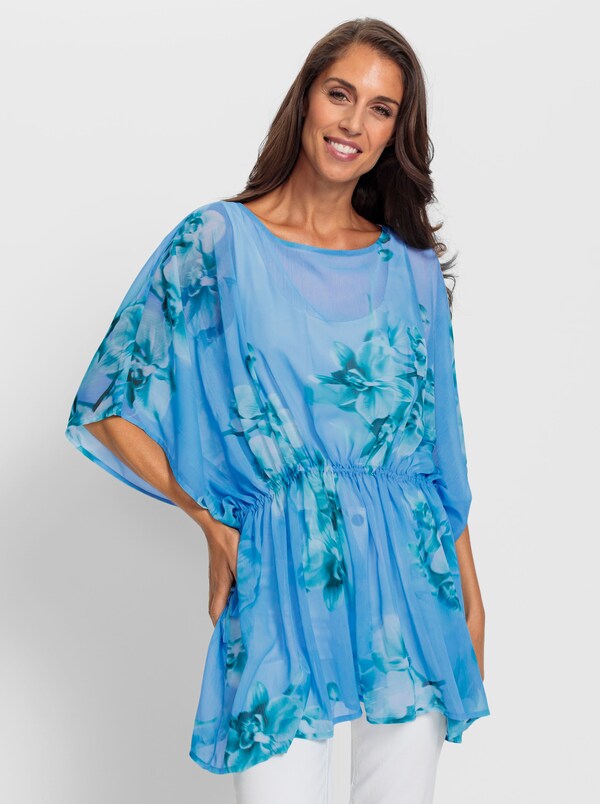 Patrizia Dini By Heine Tuniek Taille In Wijdte Verstelbaar Hemelsblauw/blauwgroen Bedrukt