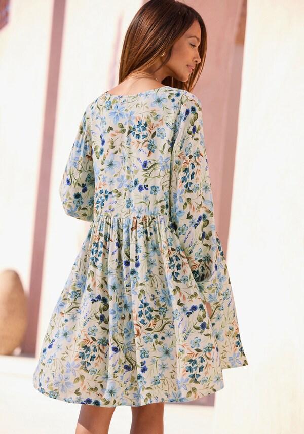 Patrizia Dini By Heine Tuniekjurk Crème/blauw Bedrukt