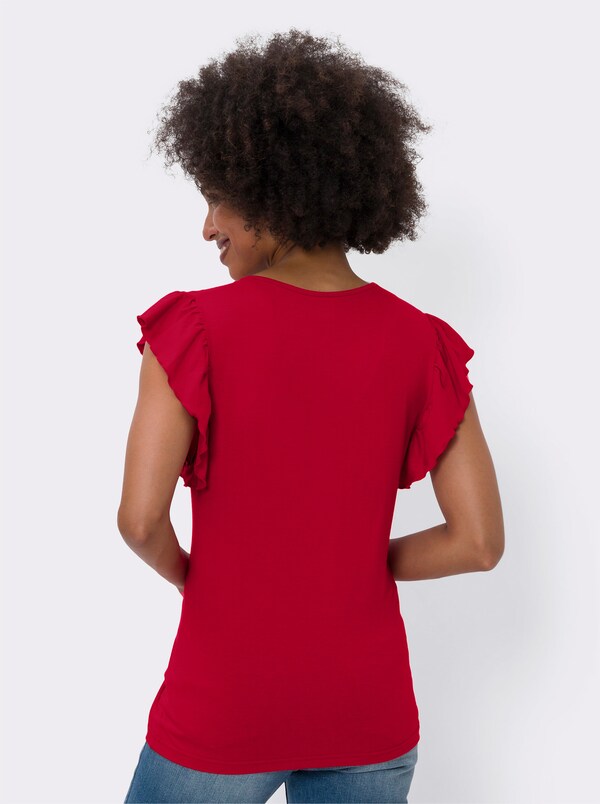 Patrizia Dini By Heine V-shirt Met Vleermuismouwen Rood