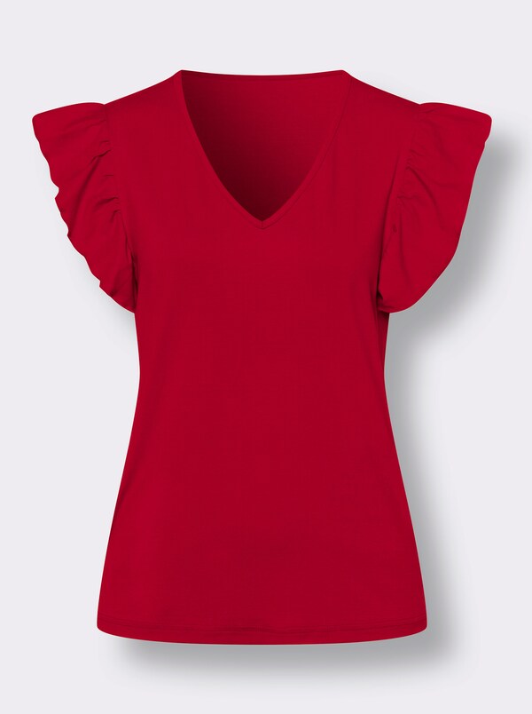 Patrizia Dini By Heine V-shirt Met Vleermuismouwen Rood