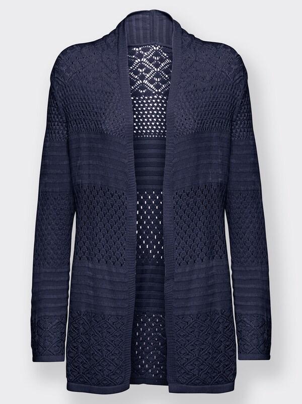 Patrizia Dini By Heine Vest Met Ajourpatroon Nachtblauw