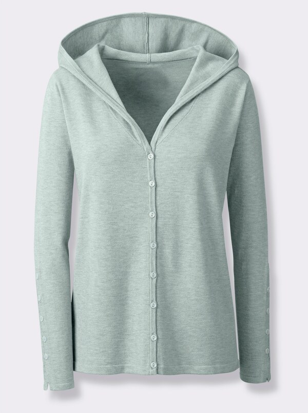 patrizia dini by heine Vest met capuchon van fijntricot kalkmint gemêleerd