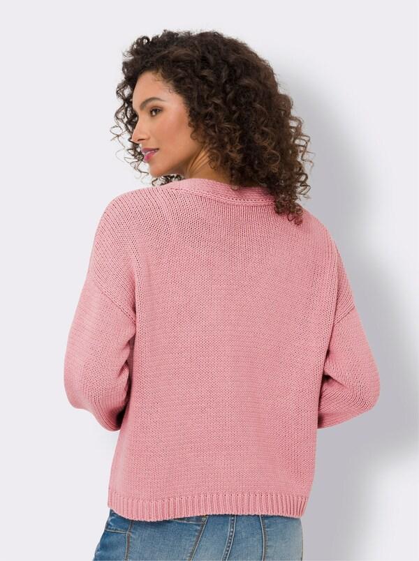 Patrizia Dini By Heine Vest Met Knopen In Houtlook Roze