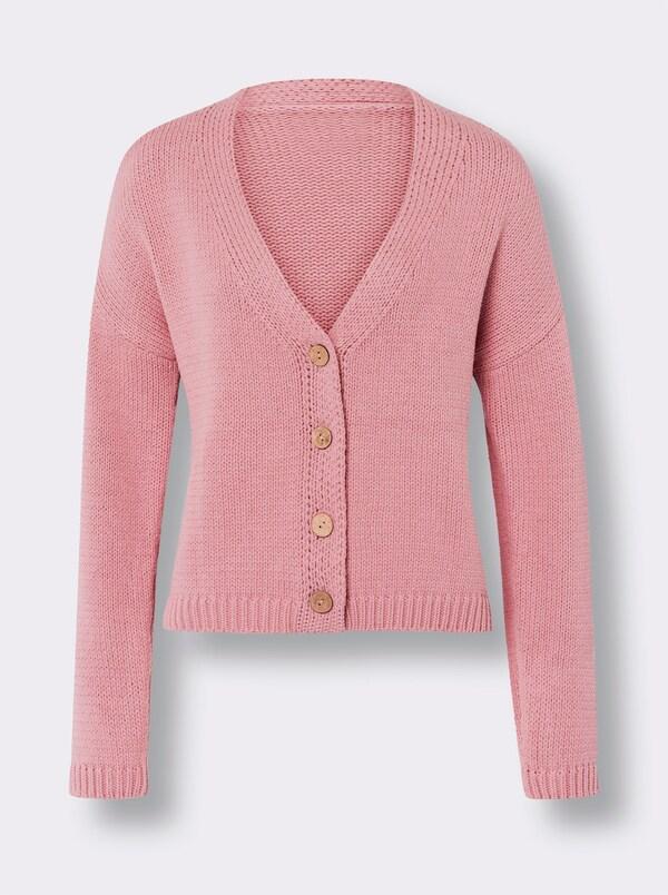 Patrizia Dini By Heine Vest Met Knopen In Houtlook Roze