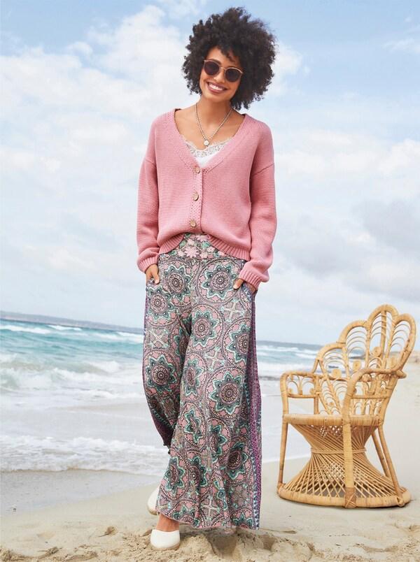 patrizia dini by heine Vest met knopen in houtlook roze