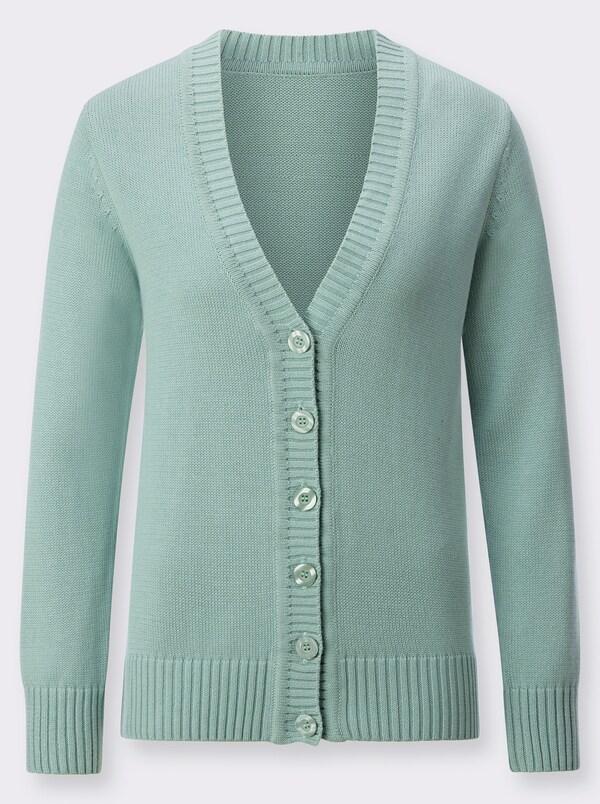 Patrizia Dini By Heine Vest Met Qua Kleur Bijpassende Knopen Kalkmint