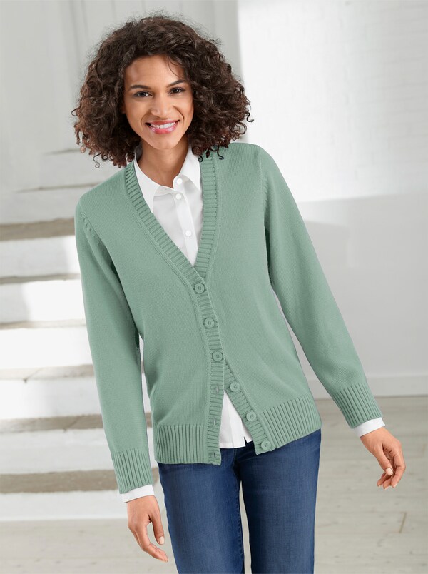 patrizia dini by heine Vest met qua kleur bijpassende knopen kalkmint