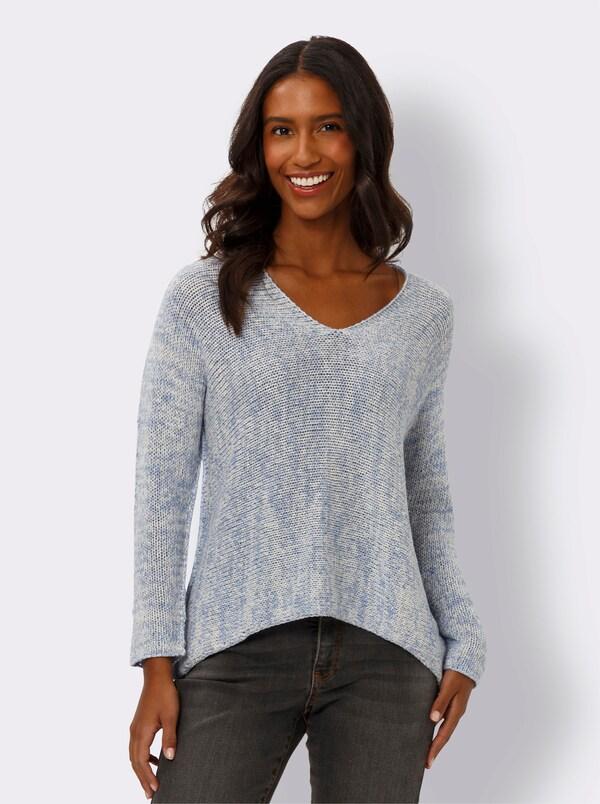 Patrizia Dini By Heine Vleermuistrui Met Wijde Mouwen Lichtblauw/ecru Gemêleerd