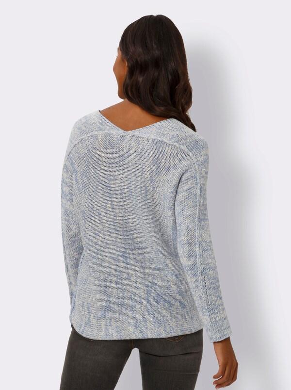 Patrizia Dini By Heine Vleermuistrui Met Wijde Mouwen Lichtblauw/ecru Gemêleerd