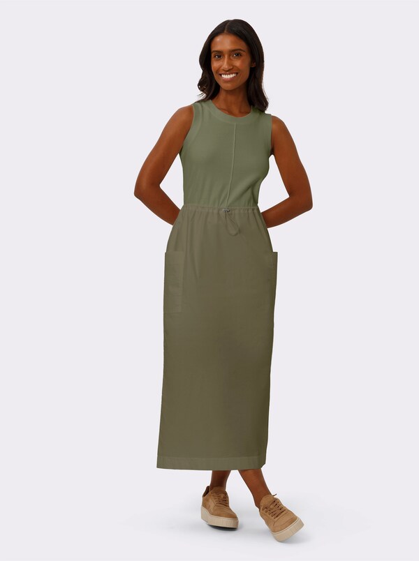 Patrizia Dini By Heine Vrijetijdsjurk Met Opgestikte Zakken Kaki