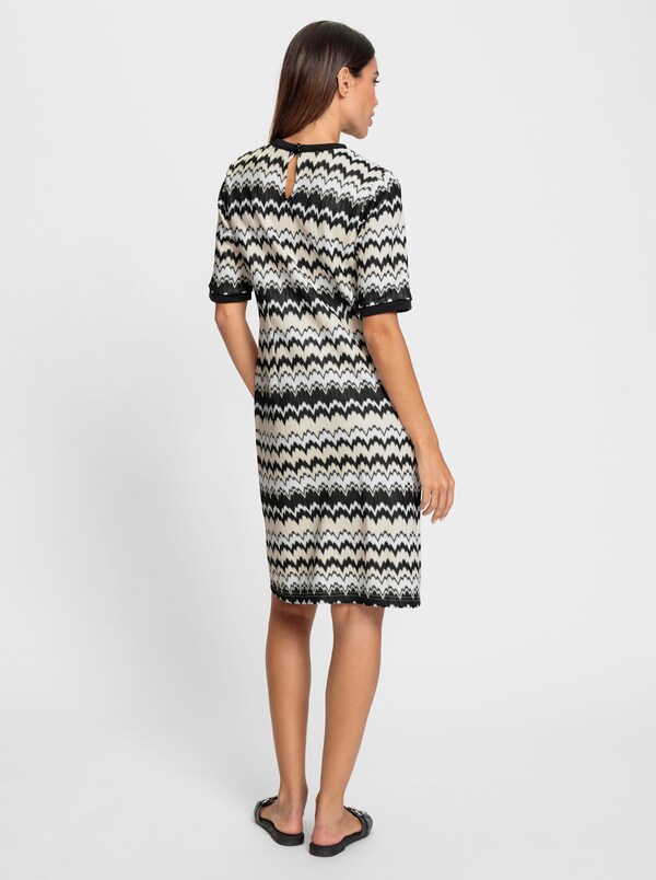 Patrizia Dini By Heine Vrijetijdsjurk Zwart/champagne Gedessineerd