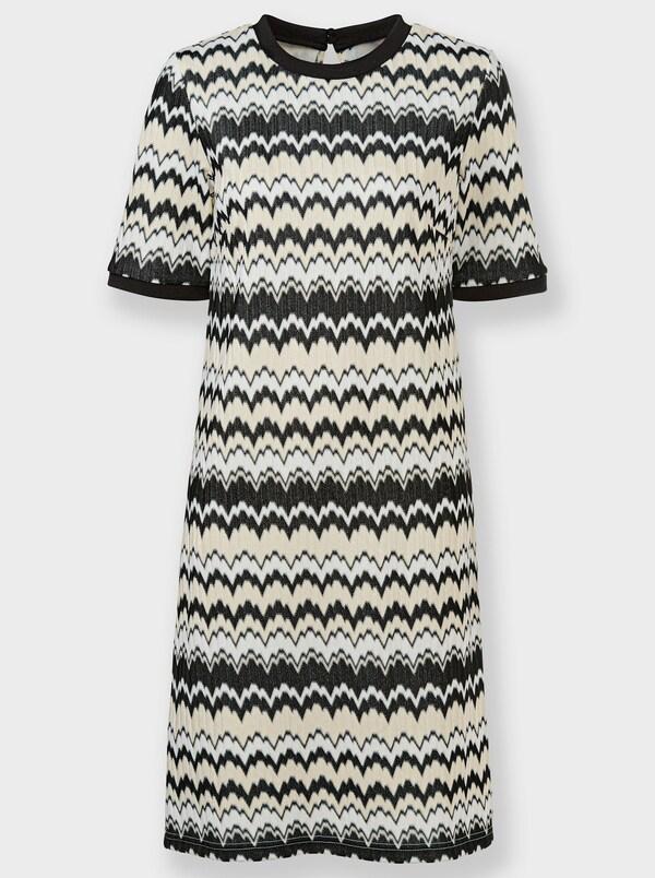 Patrizia Dini By Heine Vrijetijdsjurk Zwart/champagne Gedessineerd