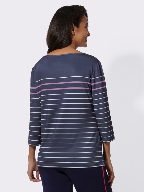 Patrizia Dini By Heine Vrijetijdsshirt Met Streeppatroon Marine/wit Gestreept