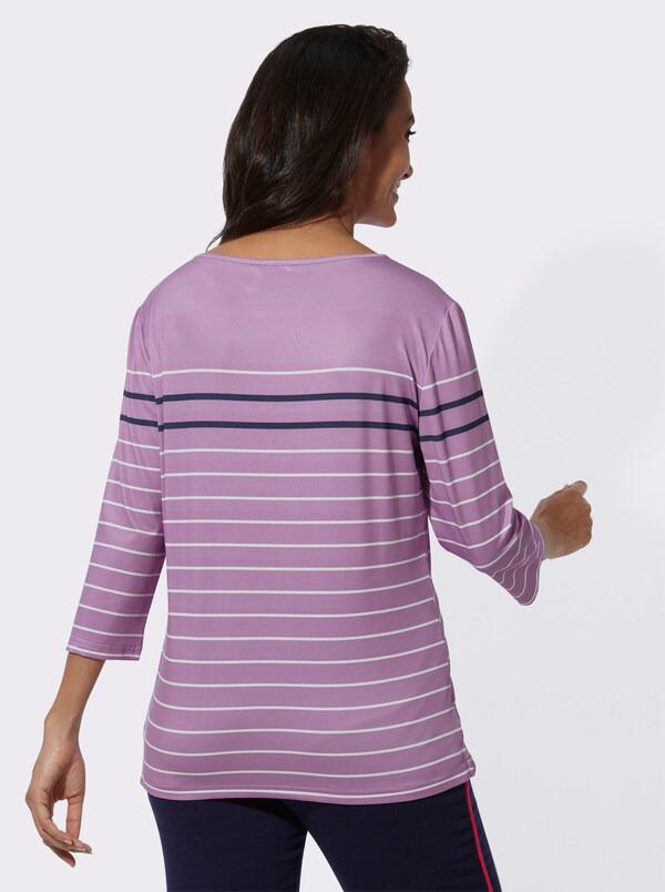 Patrizia Dini By Heine Vrijetijdsshirt Met Streeppatroon Orchidee/wit Gestreept