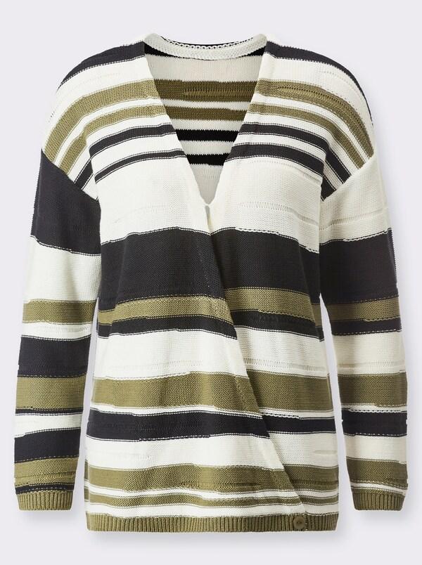 Patrizia Dini By Heine Wikkeltrui In Streepdessin Ecru/zwart Gedessineerd