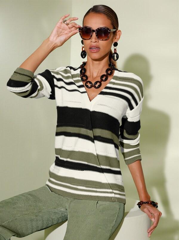 patrizia dini by heine Wikkeltrui in streepdessin ecru/zwart gedessineerd