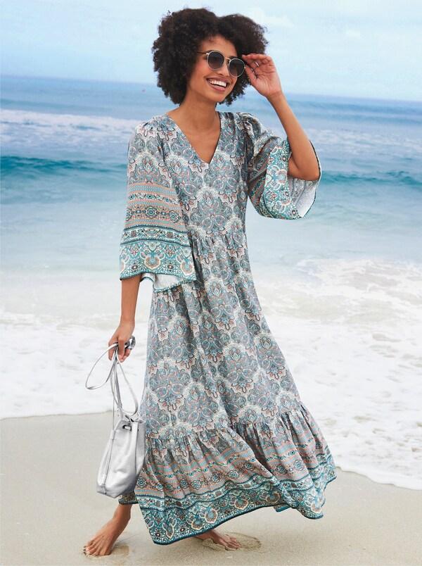 patrizia dini by heine Zomerjurk in paisleydessin zand/flamingo bedrukt