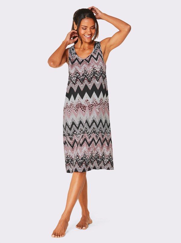 Patrizia Dini By Heine Zomerjurk Paars/zwart Bedrukt